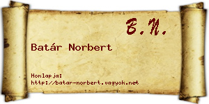Batár Norbert névjegykártya